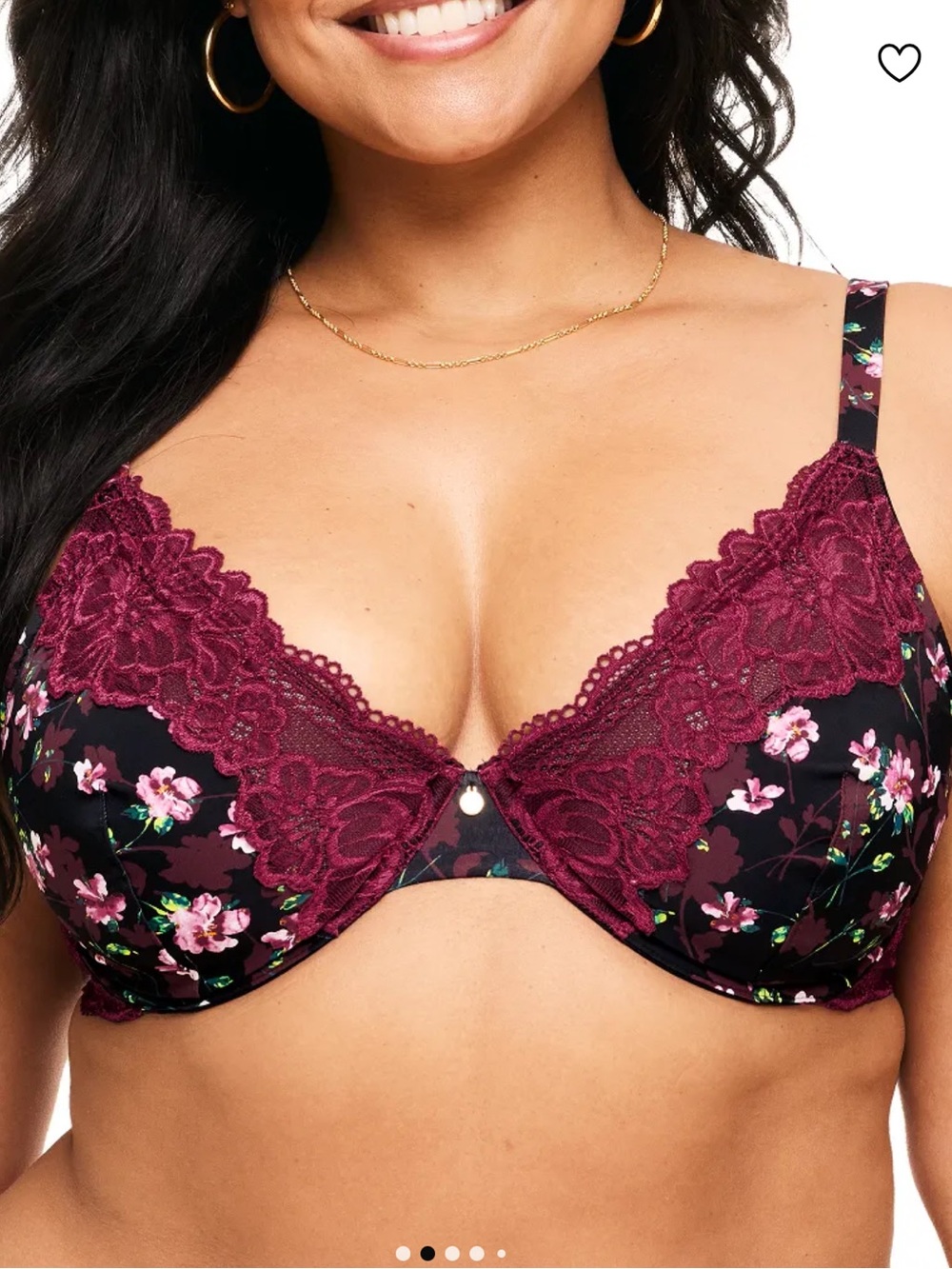 Adore Me Aleena Plunge Bra in the Floral Black 38 c